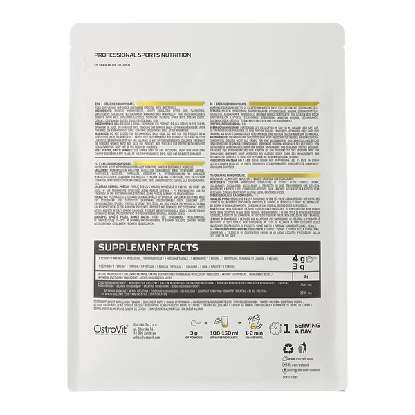 Креатин OstroVit Creatine Monohydrate, 300 грам. Фото 20