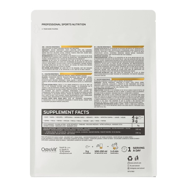 Креатин OstroVit Creatine Monohydrate, 300 грам. Фото 23