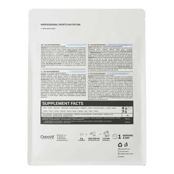 Креатин OstroVit Creatine Monohydrate, 300 грам. Фото 2