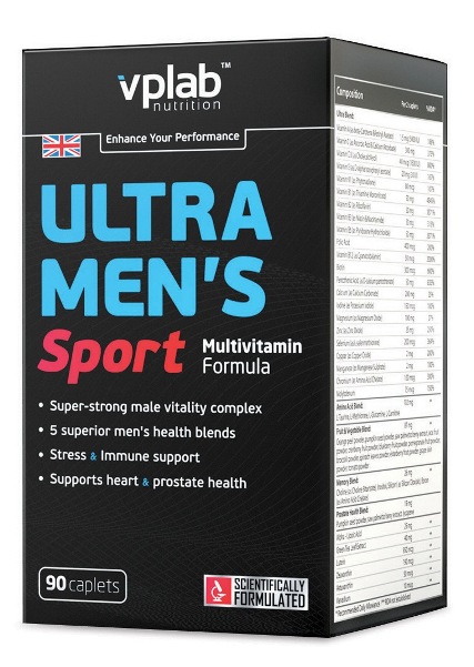 Вітаміни та мінерали VPLab Ultra Mens Sport Multivitamin, 90 каплет