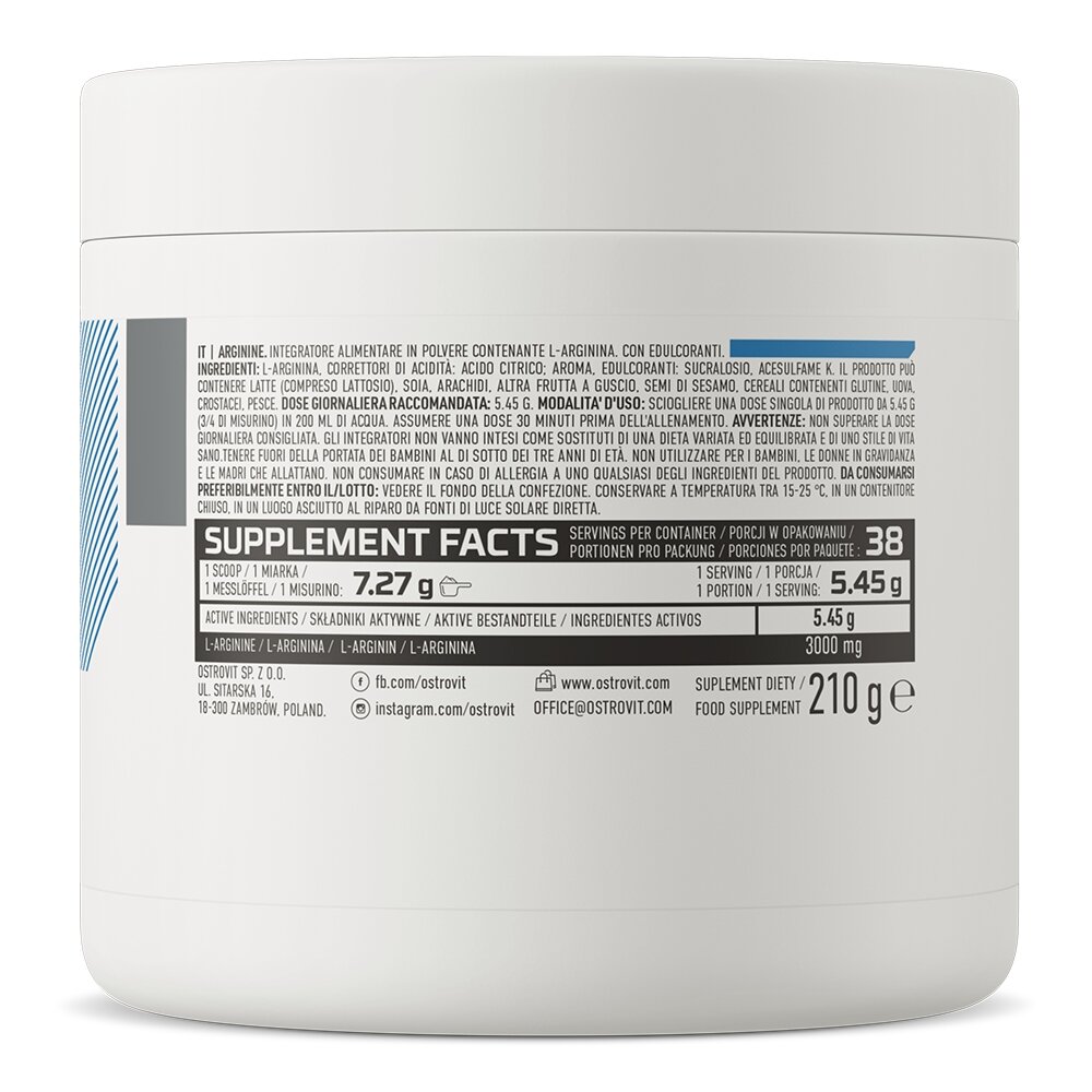 Аминокислота OstroVit Arginine, 210 грамм. Фото 2
