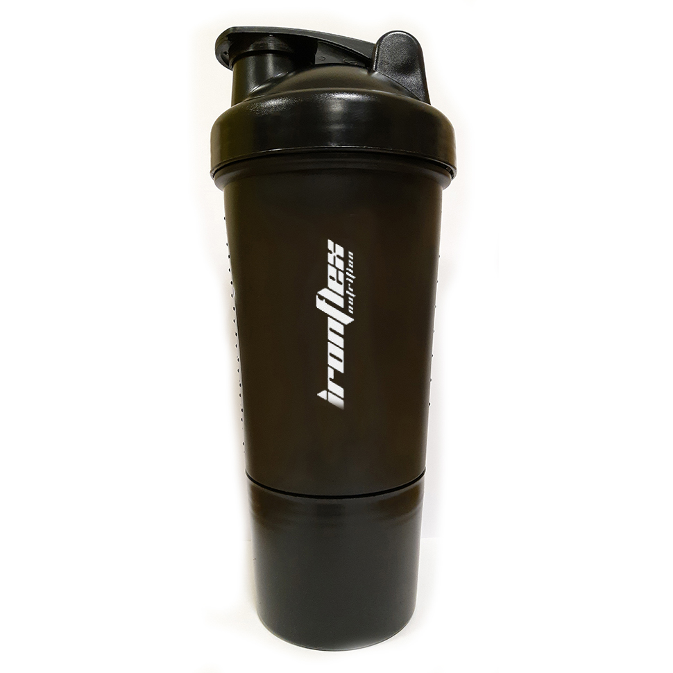 Шейкер IronFlex Shaker 500 мл з пружинкою + контейнер, Black
