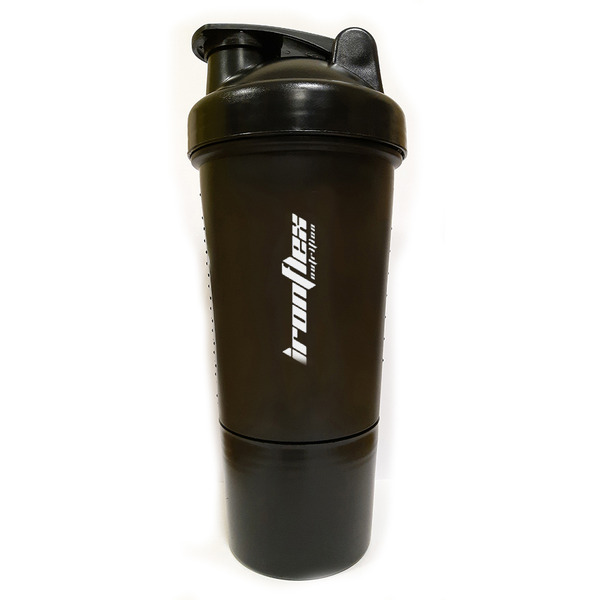 Шейкер IronFlex Shaker 500 мл з пружинкою + контейнер, Black