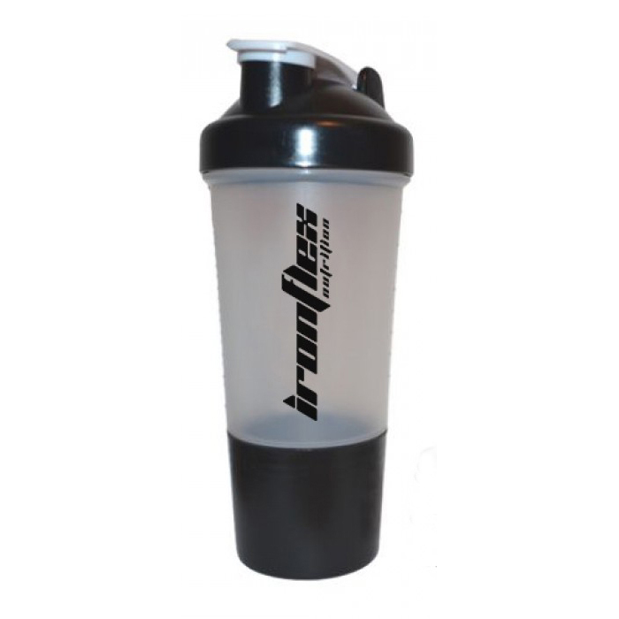 Шейкер IronFlex Shaker 500 мл з пружинкою + контейнер, Transparent