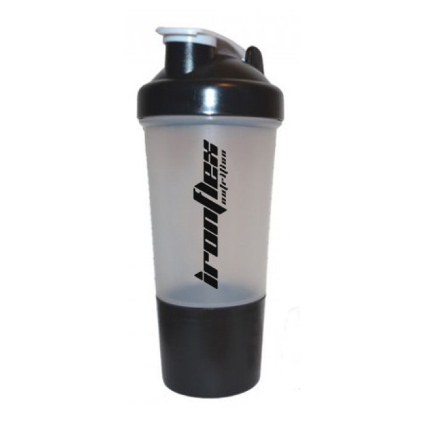 Шейкер IronFlex Shaker 500 мл з пружинкою + контейнер, Transparent