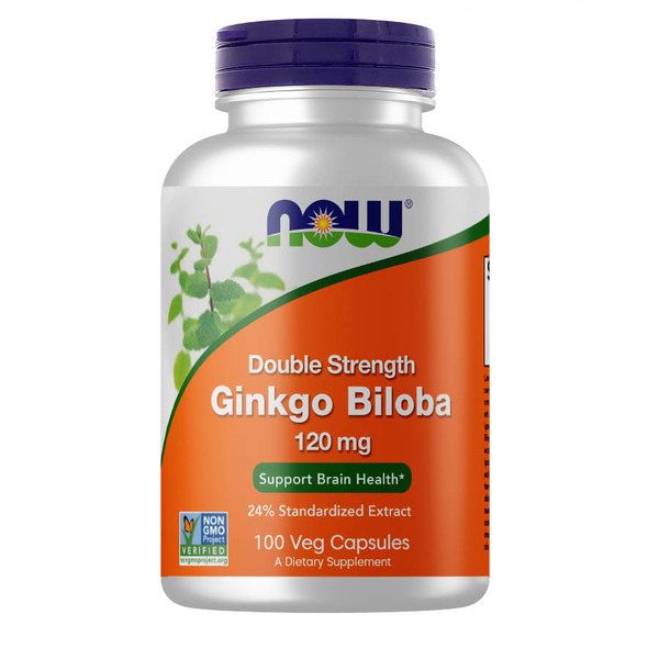 Натуральна добавка NOW Ginkgo Biloba 120 mg, 100 вегакапсул