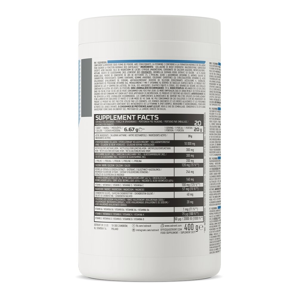 Препарат для суставов и связок OstroVit Flex-Regen, 400 грамм. Фото 2