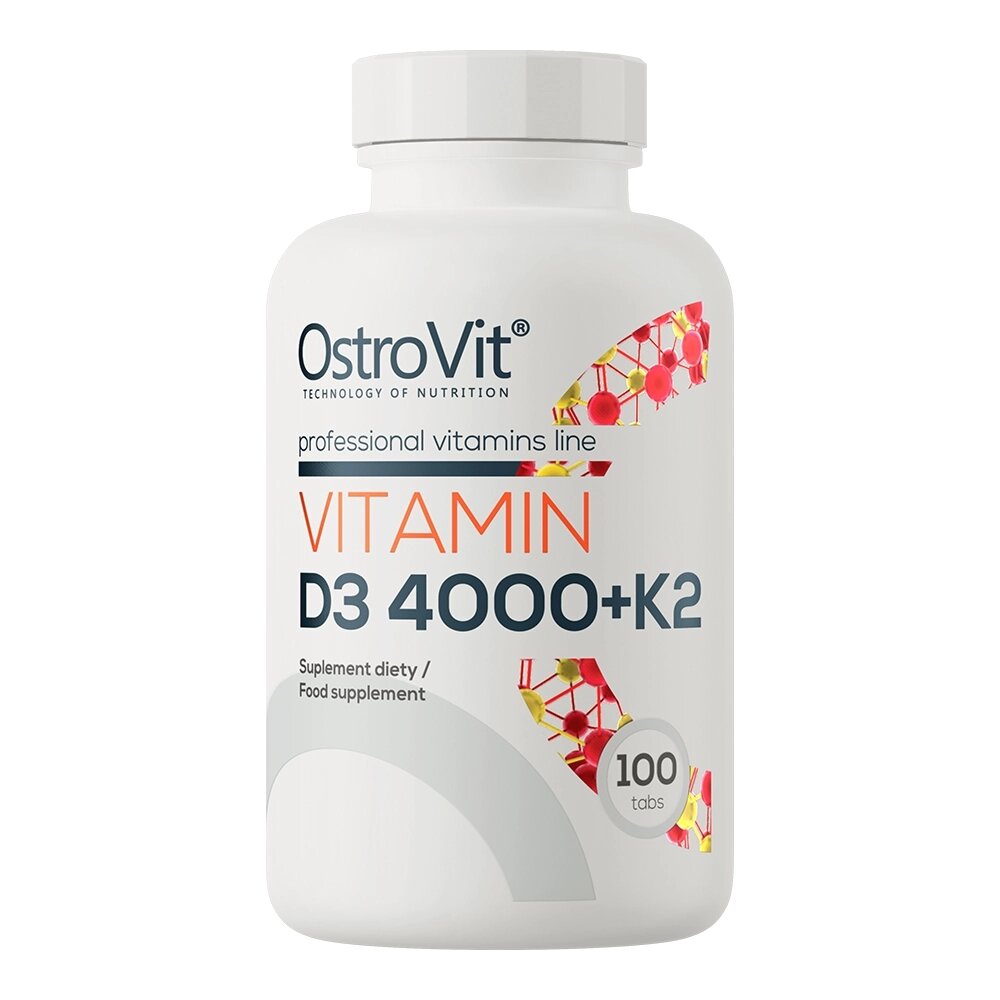Вітаміни та мінерали OstroVit Vitamin D3 4000 +K2, 100 таблеток