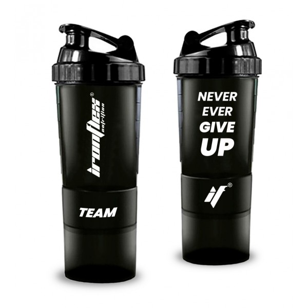 Шейкер IronFlex Spider Bottle 500 мл Never Ever Give Up, Black