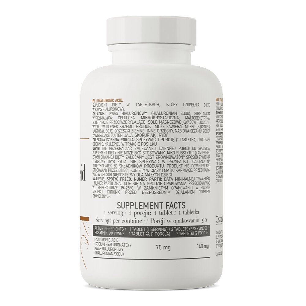 Препарат для суглобів і зв'язок OstroVit Hyaluronic Acid, 90 таблеток. Фото 2