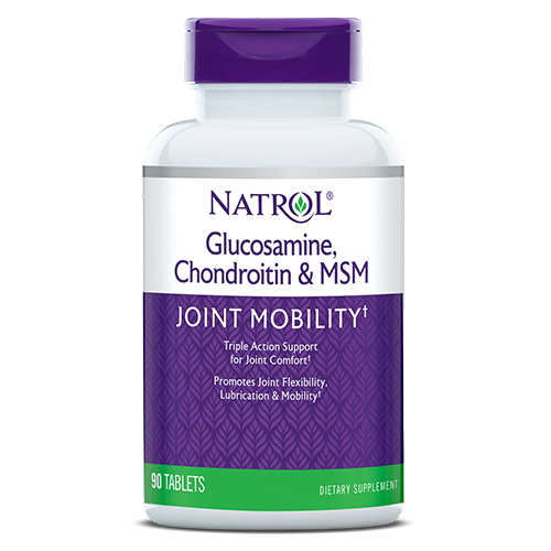 Препарат для суглобів і зв'язок Natrol Glucosamine Chondroitin MSM, 90 таблеток