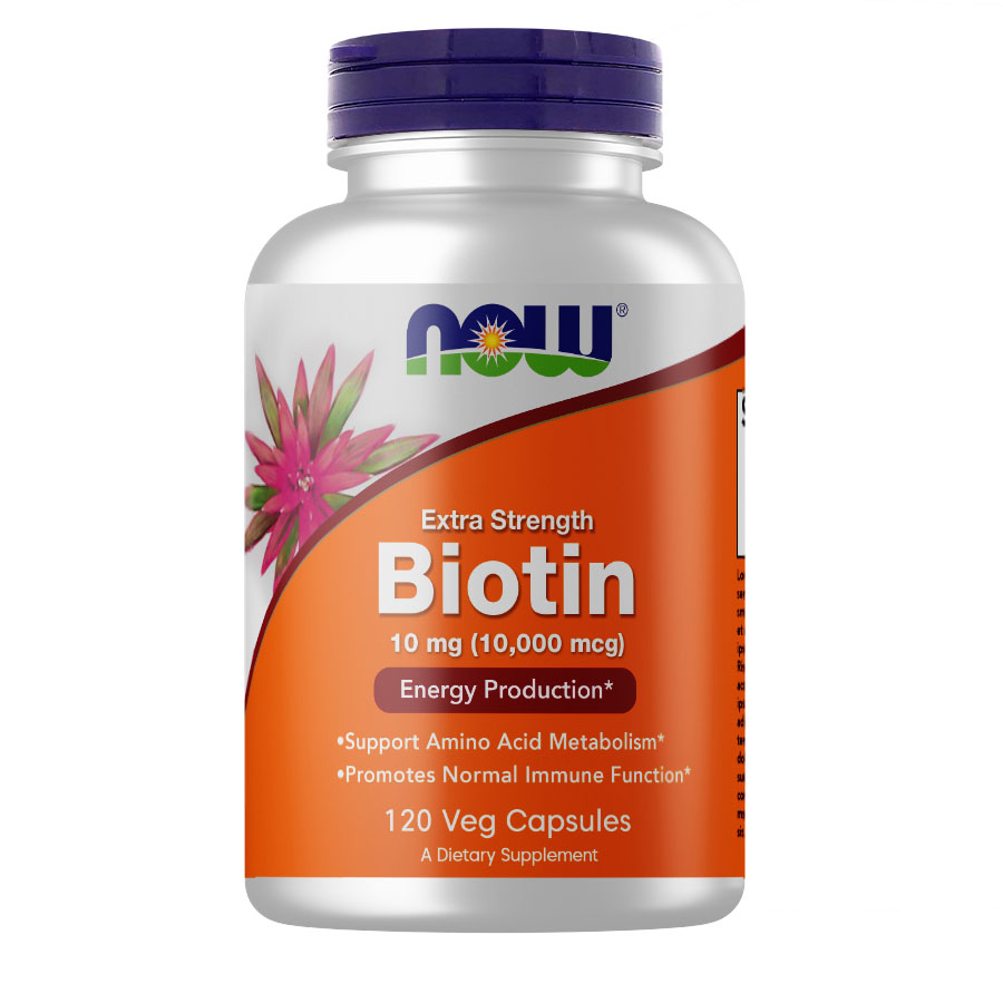 Біотин NOW Biotin 10 000 mcg, 120 вегакапсул