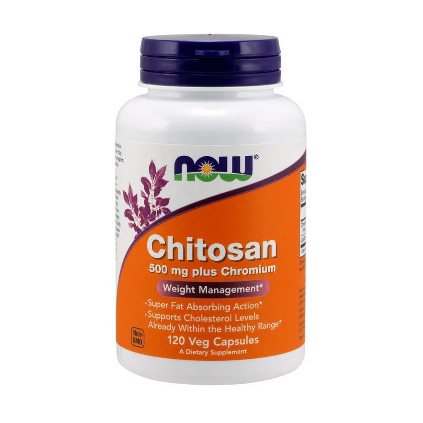 Натуральна добавка NOW Chitosan Plus 500 mg, 120 капсул