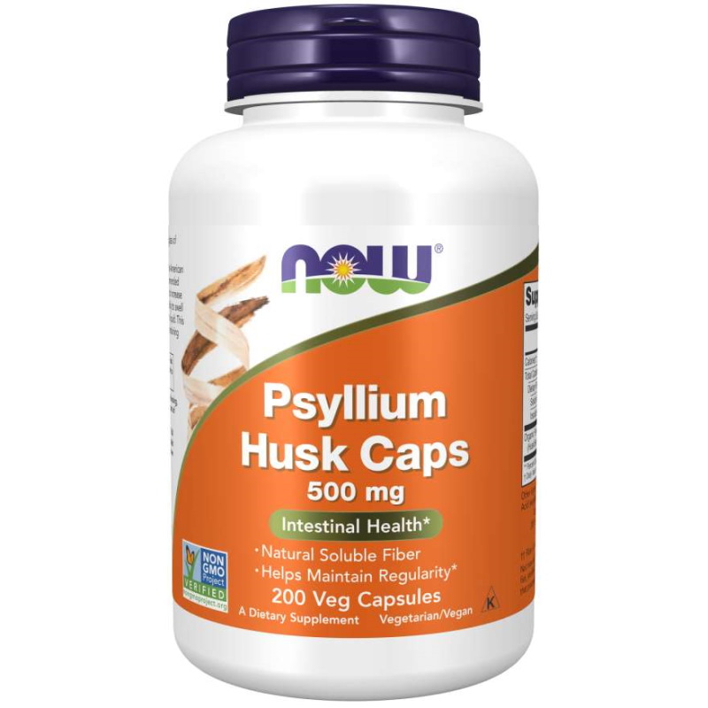 Натуральна добавка NOW Psyllium Husk 500 mg, 200 вегакапсул