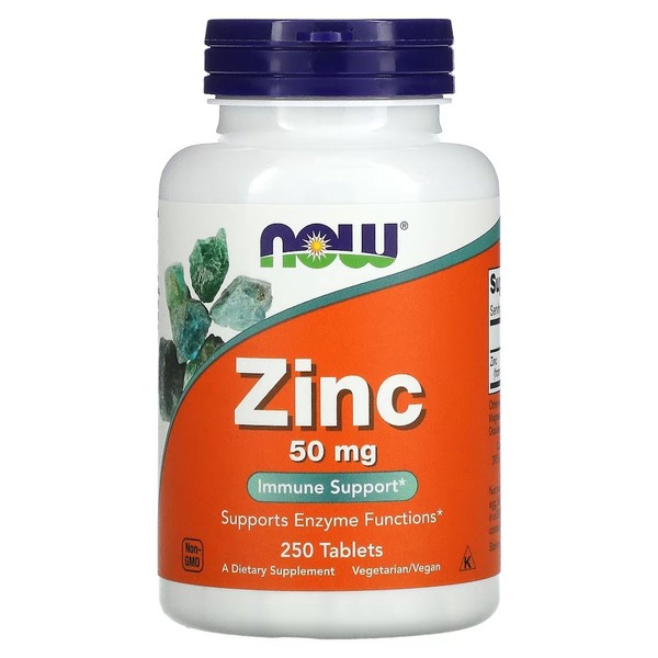 Вітаміни та мінерали NOW Zinc 50 mg, 250 таблеток