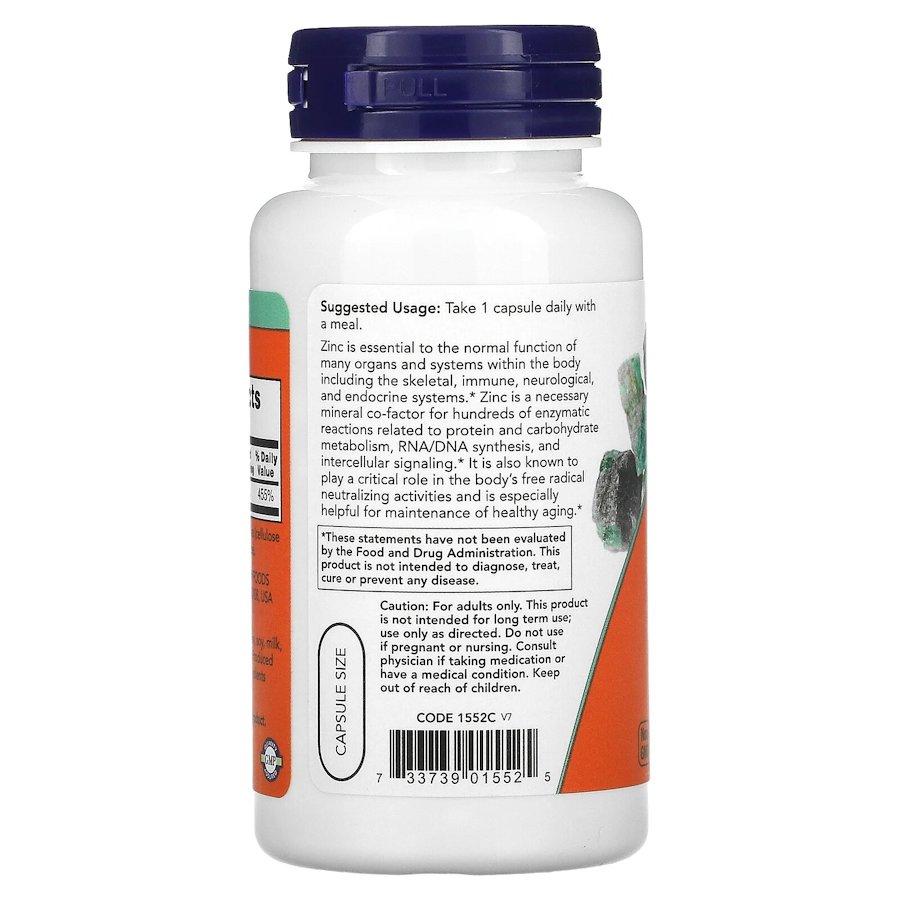 Вітаміни та мінерали NOW Zinc Picolinate 50 mg, 120 вегакапсул. Фото 3
