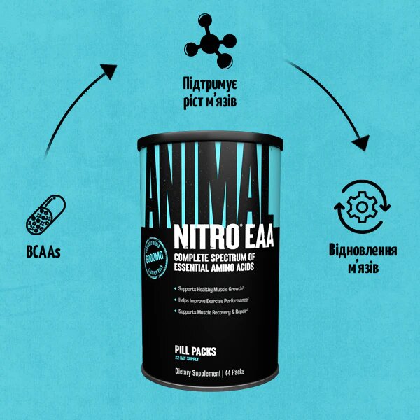 Амінокислота Universal Nutrition Animal Nitro, 44 пакетиків. Фото 8