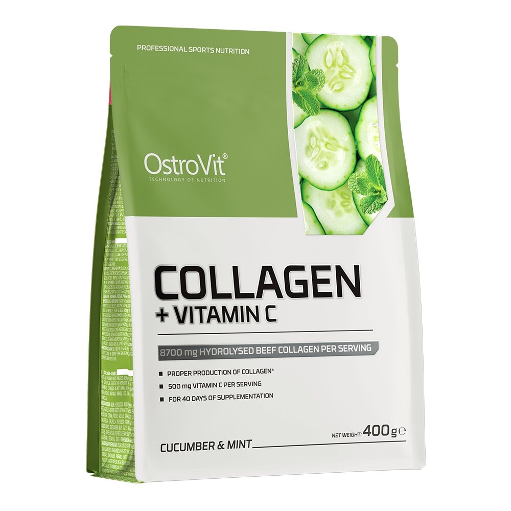 Препарат для суставов и связок OstroVit Collagen + Vitamin C, 400 грамм. Фото 6
