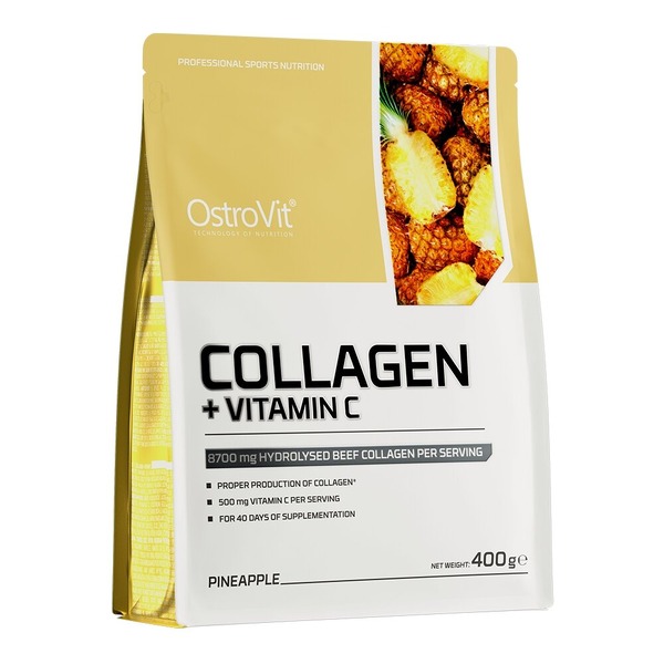 Препарат для суставов и связок OstroVit Collagen + Vitamin C, 400 грамм. Фото 5