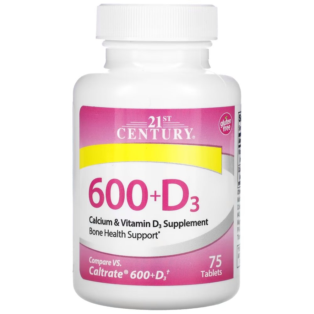 Вітаміни та мінерали 21st Century Calcium 600 mg + D3 800 IU, 75 каплет