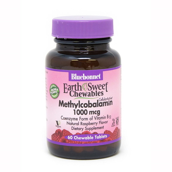 Вітаміни та мінерали Bluebonnet Nutrition Earth Sweet Chewables Methylcobalamin 1000 mcg, 60 жувальних таблеток
