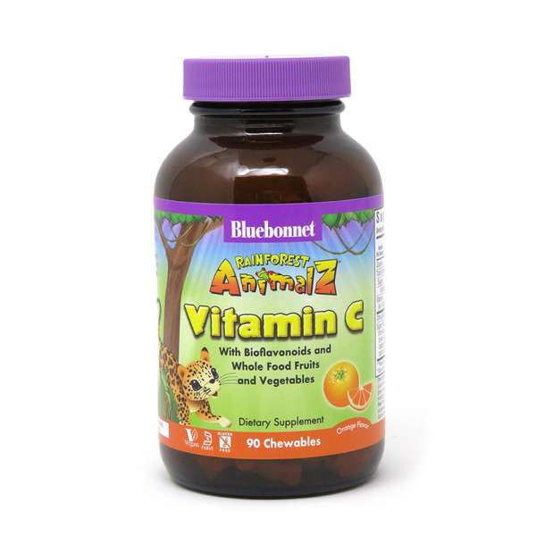 Вітаміни та мінерали Bluebonnet Nutrition Rainforest Animalz Vitamin С for kids, 90 жувальних таблеток