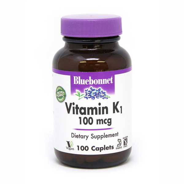 Вітаміни та мінерали Bluebonnet Nutrition Vitamin К1 100 mcg, 100 капсул