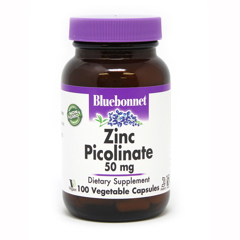 Вітаміни та мінерали Bluebonnet Nutrition Zinc Picolinate 50 mg, 100 вегакапсул