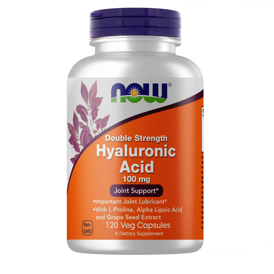 Препарат для суглобів і зв'язок NOW Hyaluronic Acid 100 mg Double Strength, 120 вегакапсул