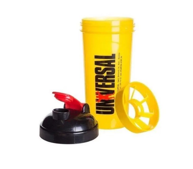Шейкер Universal Nutrition Shaker 700 мл, Yelow/Black/Red. Фото 2