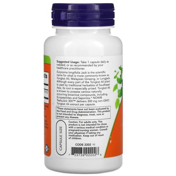 Стимулятор тестостерону NOW Testo Jack 300, 60 вегакапсул. Фото 3