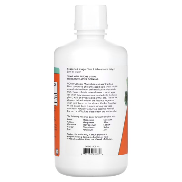 Витамины и минералы NOW Colloidal Minerals Liquid, 946 мл. Фото 3
