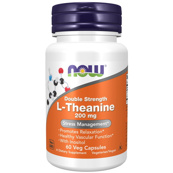 Аминокислота NOW L-Theanine 200 mg, 60 вегакапсул