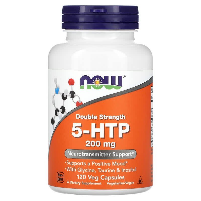 Амінокислота NOW 8-HTP 200 mg, 120 вегакапсул