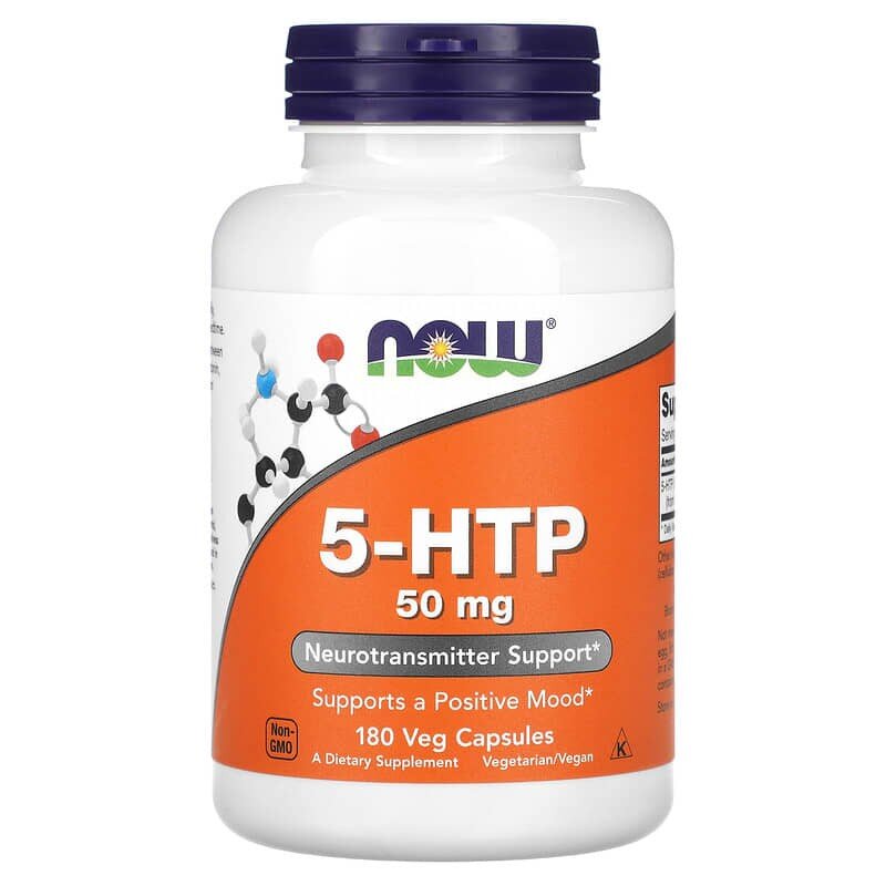 Амінокислота NOW 5-HTP 50 mg, 180 вегакапсул