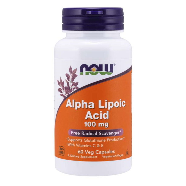Натуральна добавка NOW Alpha Lipoic Acid 100 mg, 60 вегакапсул