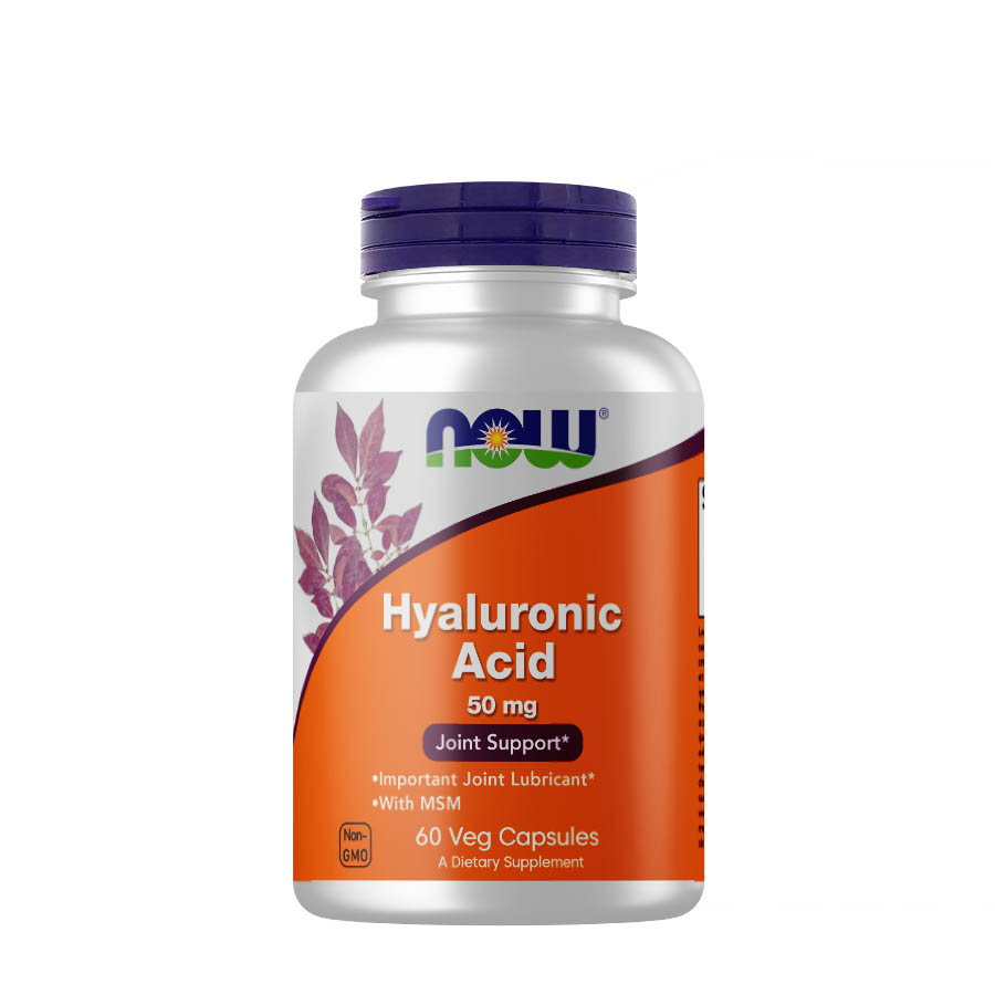 Препарат для суглобів і зв'язок NOW Hyaluronic Acid 50 mg, 60 вегакапсул