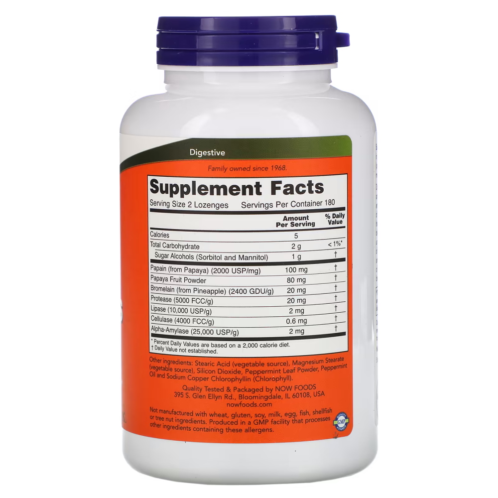 Натуральна добавка NOW Papaya Enzymes, 360 жувальних таблеток. Фото 2