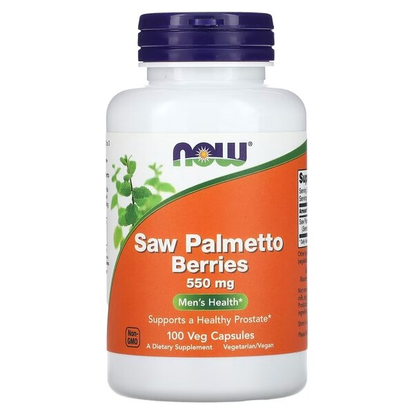 Натуральна добавка NOW Saw Palmetto Berries 550 mg, 100 вегакапсул