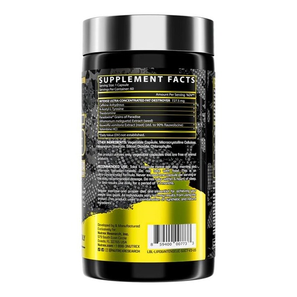 Жироспалювач Nutrex Research Lipo-6 Black Intense Ultra Concentrate, 60 капсул. Фото 3
