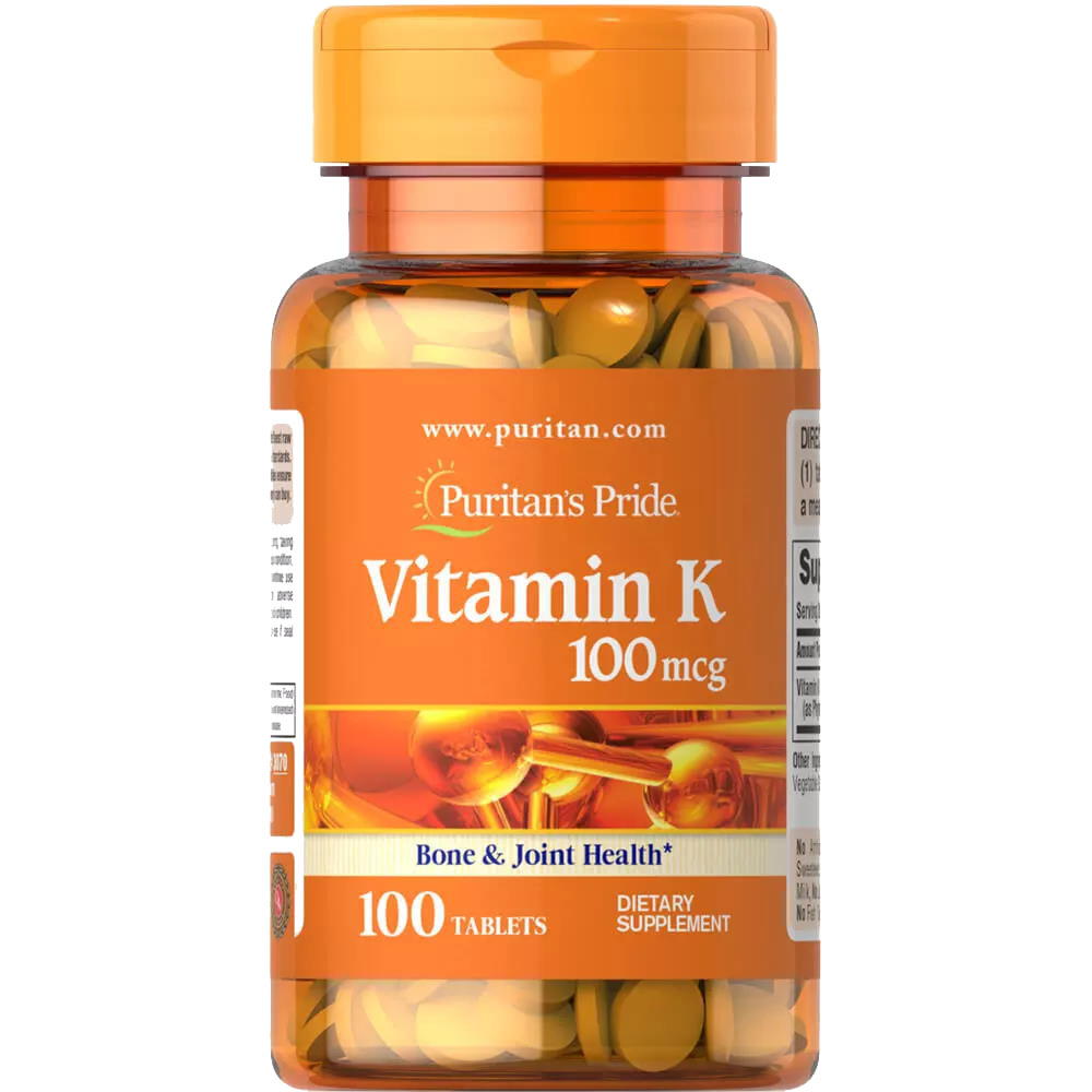 Вітаміни та мінерали Puritan's Pride Vitamin K 100 mcg, 100 таблеток