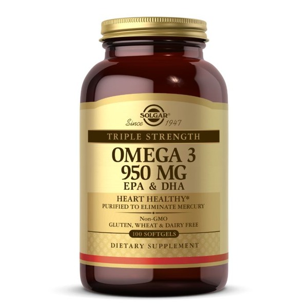 Жирні кислоти Solgar Omega 3 950 mg Triple Strength, 100 капсул