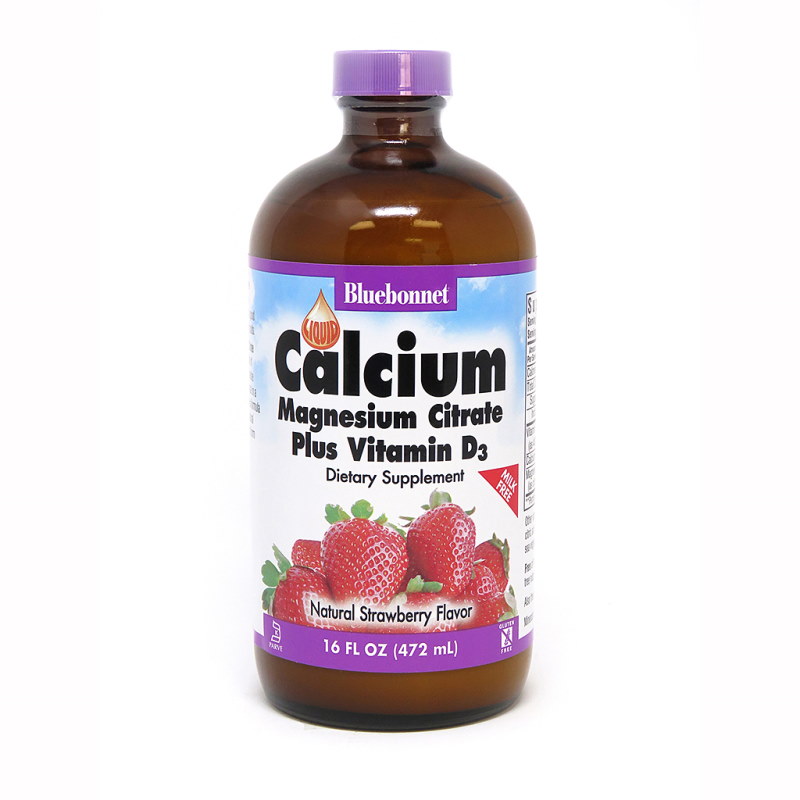 Вітаміни та мінерали Bluebonnet Nutrition Calcium Magnesium Citrate plus Vitamin D3, 472 мл