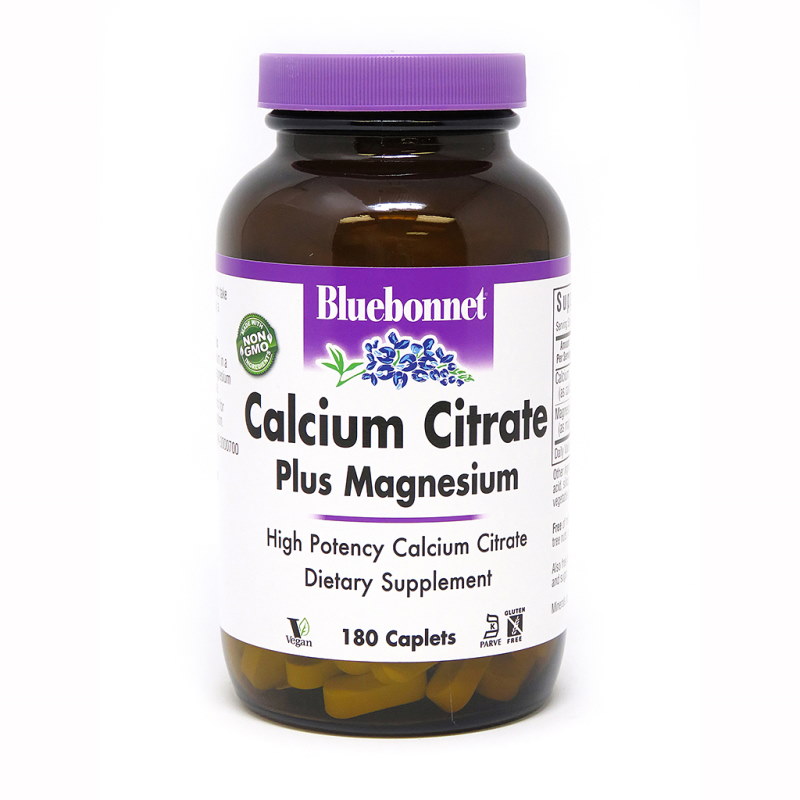 Вітаміни та мінерали Bluebonnet Nutrition Calcium Citrate Plus Magnesium, 180 капсул