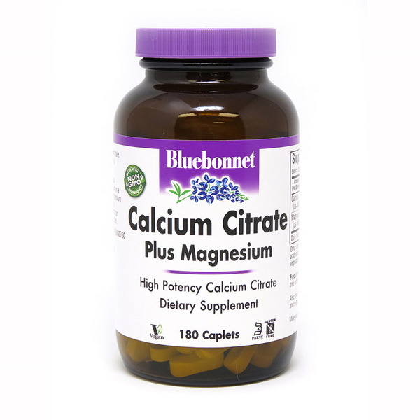 Вітаміни та мінерали Bluebonnet Nutrition Calcium Citrate Plus Magnesium, 180 капсул