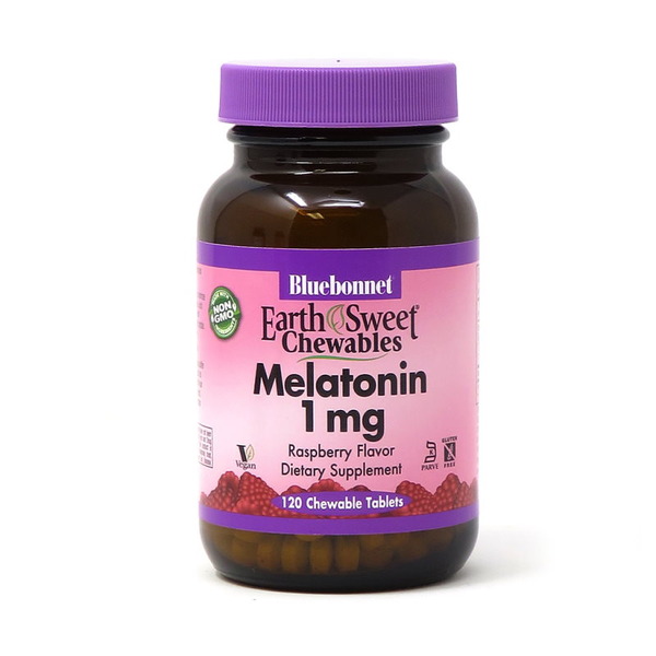 Натуральна добавка Bluebonnet Nutrition Earth Sweet Chewables Melatonin 1 mg, 120 жувальних таблеток