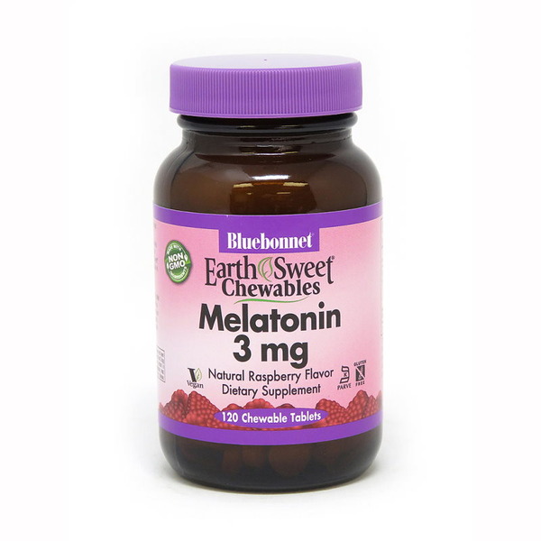 Натуральна добавка Bluebonnet Nutrition Earth Sweet Chewables Melatonin 3 mg, 120 жувальних таблеток