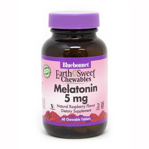 Натуральна добавка Bluebonnet Nutrition Earth Sweet Chewables Melatonin 5 mg, 60 жувальних таблеток