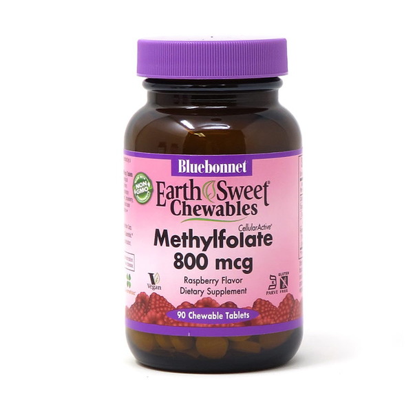 Вітаміни та мінерали Bluebonnet Nutrition Earth Sweet Chewables Methylfolate 800 mcg, 90 жувальних таблеток