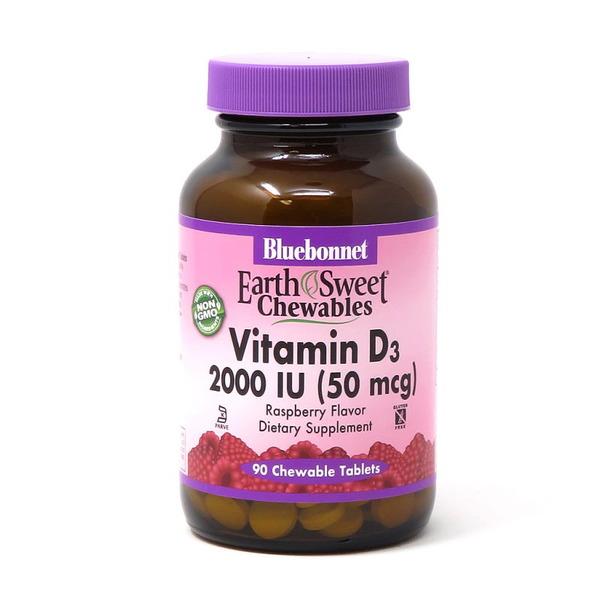Вітаміни та мінерали Bluebonnet Nutrition Earth Sweet Chewables Vitamin D3 2000 IU, 90 жувальних таблеток